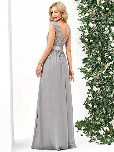 Gray Lace Prom Dress