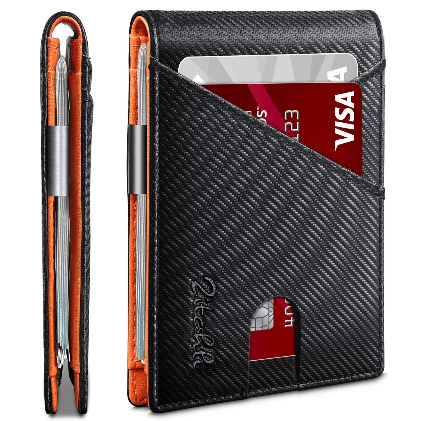 Men's RFID Blocking Bifold Wallet with Money Clip