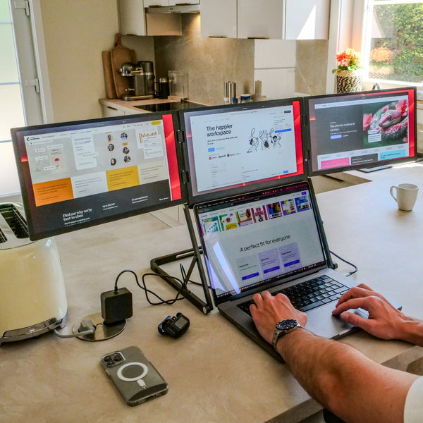 Triple Aero Pro Max — One Laptop, Three Screens, Zero Limits.