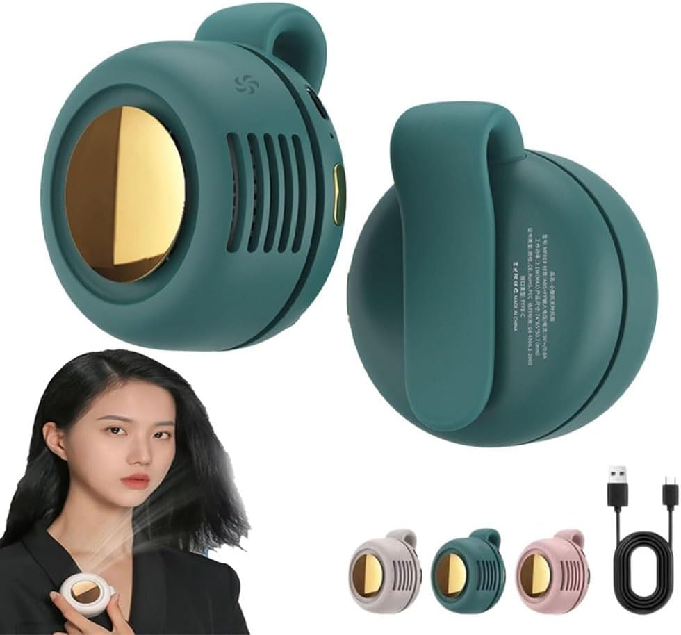 Stay Cool Anywhere with the 2025 Mini Bladeless Fan! 🌬️💚