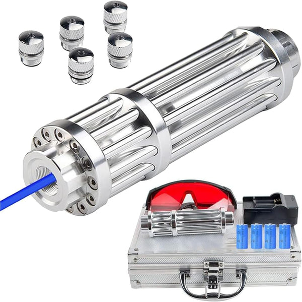 Introducing the Blue Light High-Power Long-Range Rechargeable Handheld Flashlight!