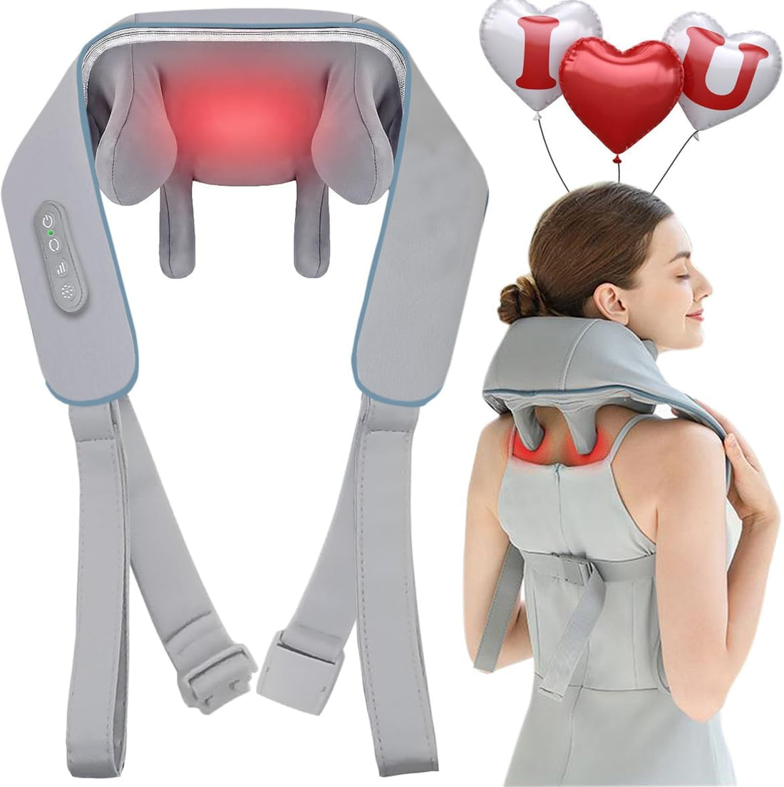 Deep Kneading Neck & Shoulder Massager with Heat – 5D Cordless Mini Shiatsu for Pain Relief ⚕️✨