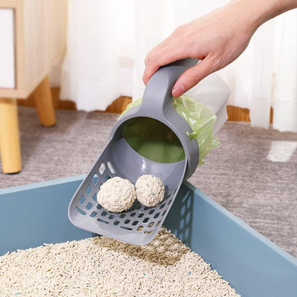 This Cat Litter Scoop with Bag Holder is a total game-changer