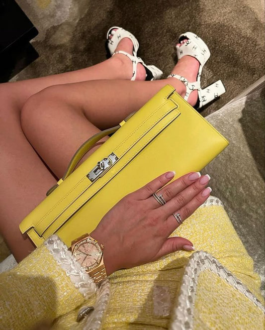 Hermès Pre-Loved Lime Epsom Kelly Cut – Lime - Electric Elegance. Collector-Level Confidence. 💼✨