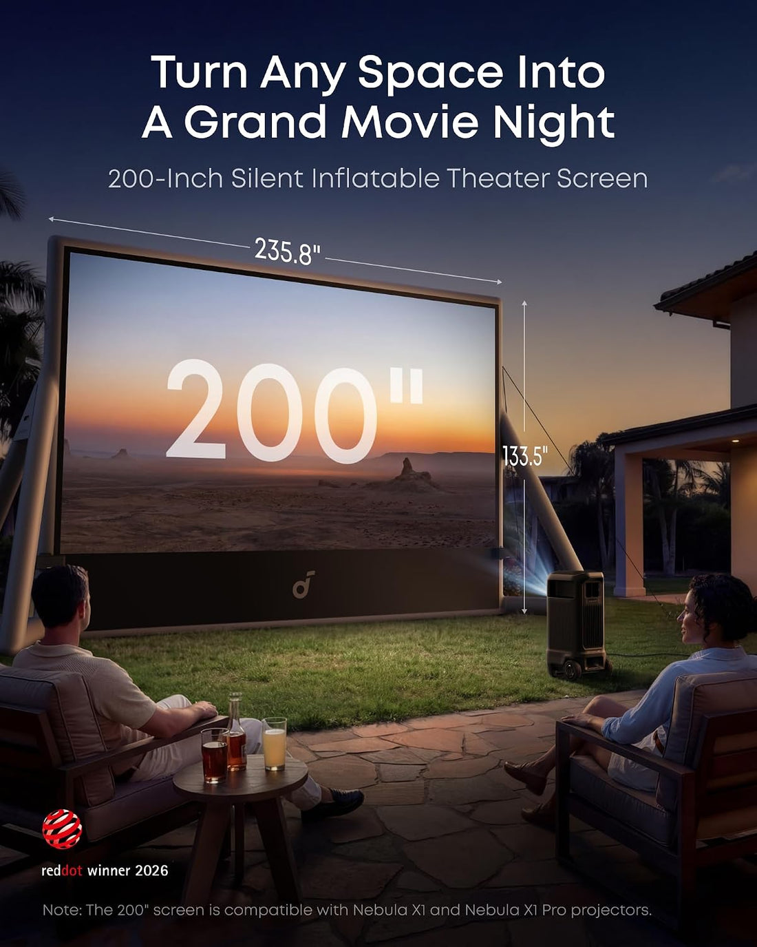 Best Outdoor Inflatable Projector Screen? Honest Review of the Soundcore Nebula 200-Inch Screen ✨