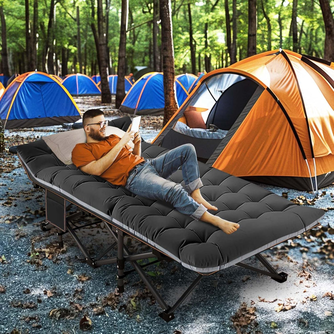 LILYPELLE Folding Camping Cot – Sleep Anywhere in Comfort! 🏕️✨