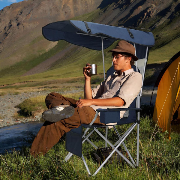 Relax in the Shade with the PTLSY Camping Chair with Canopy