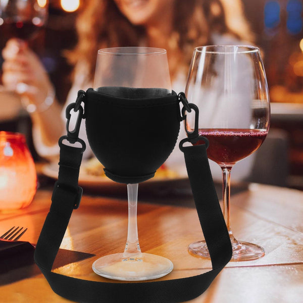 Hands-Free Wine Glass Holder Necklace – now in a playful Pink & Black set of 2!