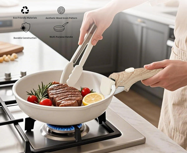 Cook Smarter: Universal Removable Wood-Like Handles for Any Pan