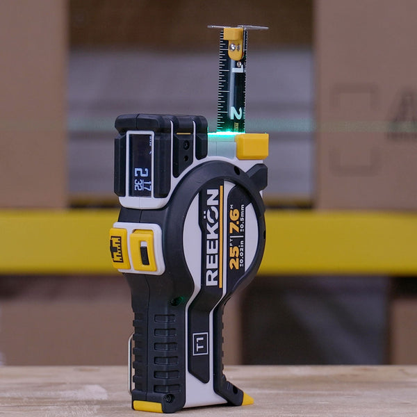 The T1 Tomahawk Digital Tape Measure locks in your measurements so you never lose track.