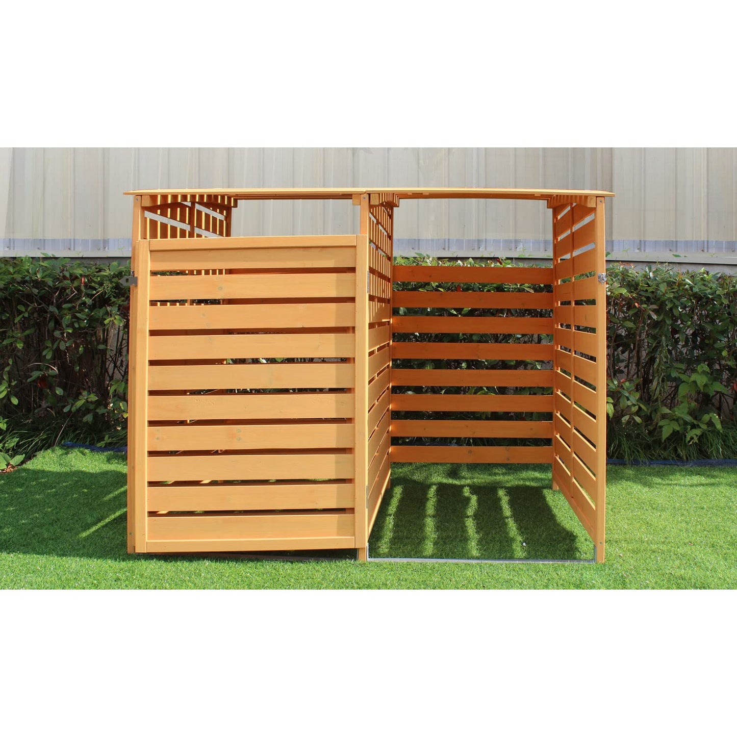 EcoGuard Outdoor Storage Vault - Shed for Trash and Recyclables with Locking Latch and Waterproof Roof