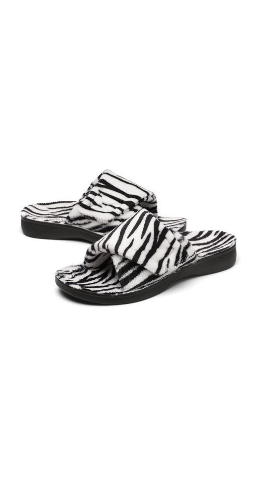 Fuzzy House Slippers With Arch Support Orthotic Heel Cup Sandals For Women