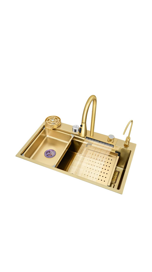 Golden Integrated Kitchen Sink - The Superstacks
