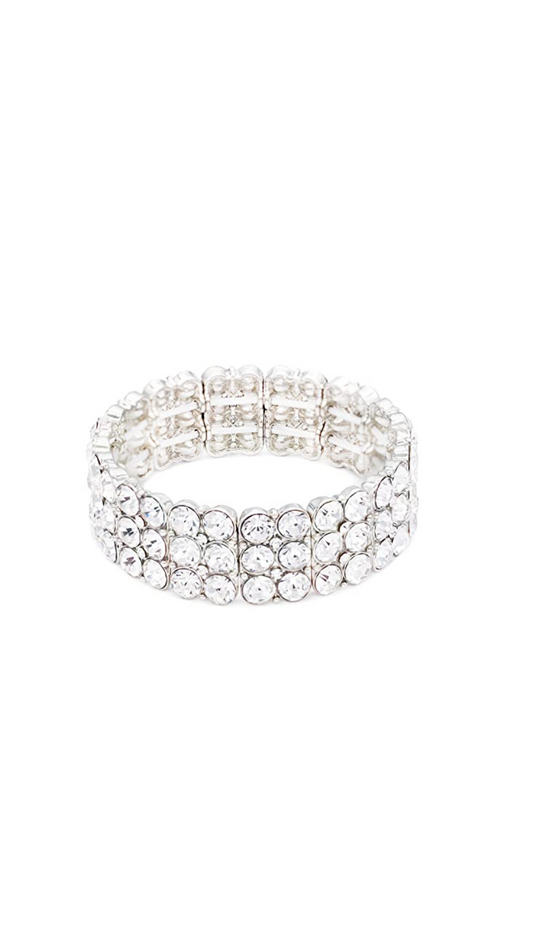 Round Rhinestone Stretch Bracelet