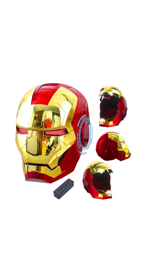 Gold Iron-man Helmet - Exciting! LED eyes voice control open/close. - The Superstacks
