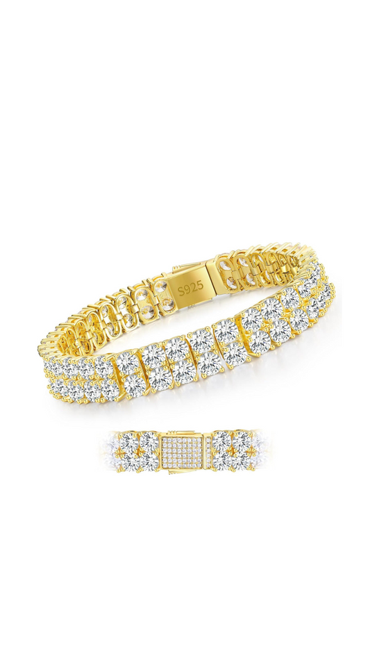 White/Yellow Gold Plated 925 Sterling Silver Bracelet - The Superstacks