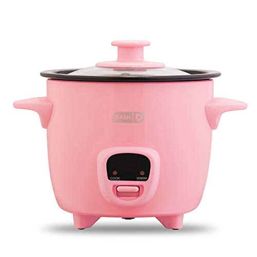 DASH Mini Rice Cooker Steamer, Pink, Half Quart