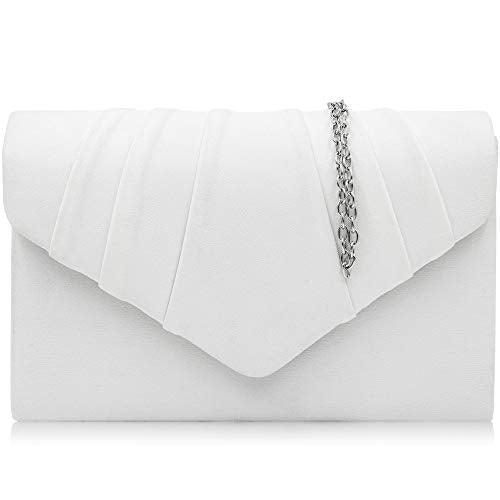 Suede Pleated Evening Clutch