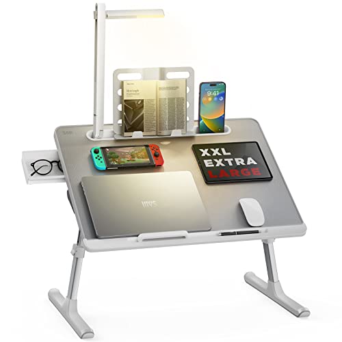 Laptop Bed Tray Desk - LED Light, Adjustable Stand