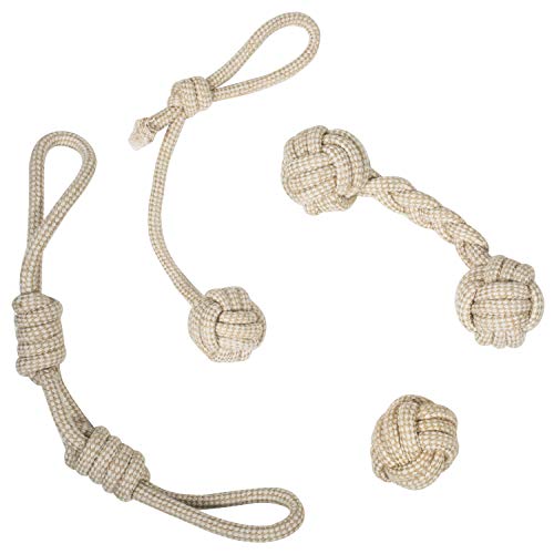 Pet Supply Rope Dog Toys - 4 Pack, Fetch, Tug of War, Teething, Puppy Chew."