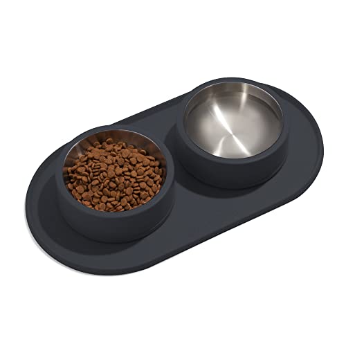 Mealtime Kit - Non-Slip Placemat, 2 Stainless Steel Bowls