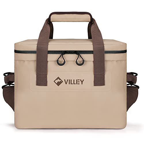 VILLEY 20L Cooler Bag - Insulated, Padded Handle, Shoulder Strap, 30 Can Capacity