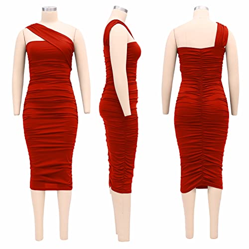 One Shoulder Bodycon Midi Dress