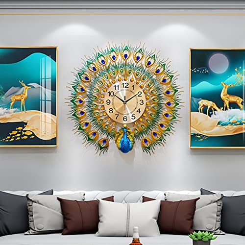 Luxury Large Peacock Wall Clock ⏰✨