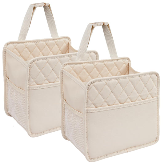 Car Seat Organizer - 2 Pack, Waterproof PU Leather, Universal Backseat Storage
