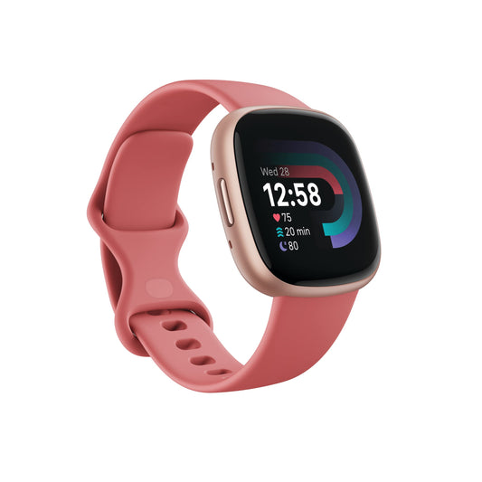 Fitbit Versa 4 Fitness Smartwatch - Pink Sand/Copper Rose