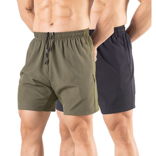 Gaglg Men's 5" Running Shorts 2-Pack, Quick Dry, Zipper Pockets
