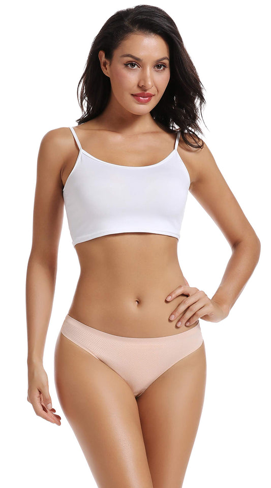 Seamless Thongs - Women - 5-Pack - No Show - Apricot