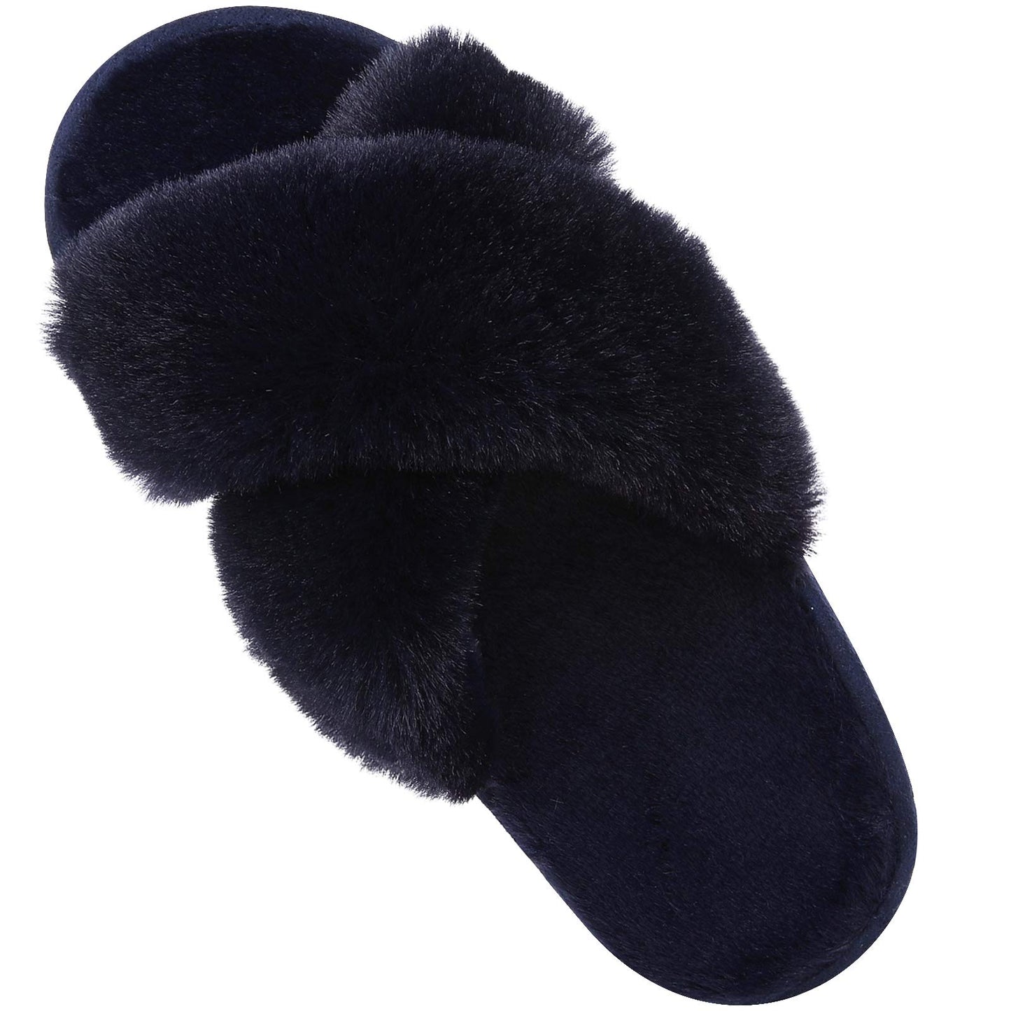 Comwarm Women's Cross Band Fuzzy Slippers