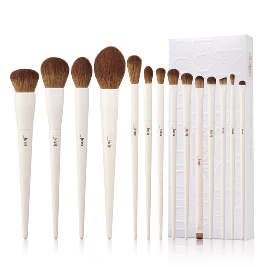 Jessup 14Pcs Makeup Brush Set - Premium Synthetic, for Various Applications