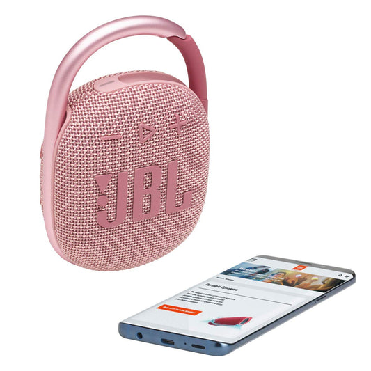 JBL Clip 4 - Pink Portable Mini Bluetooth Speaker, IP67 Waterproof, 10 Hours Playtime